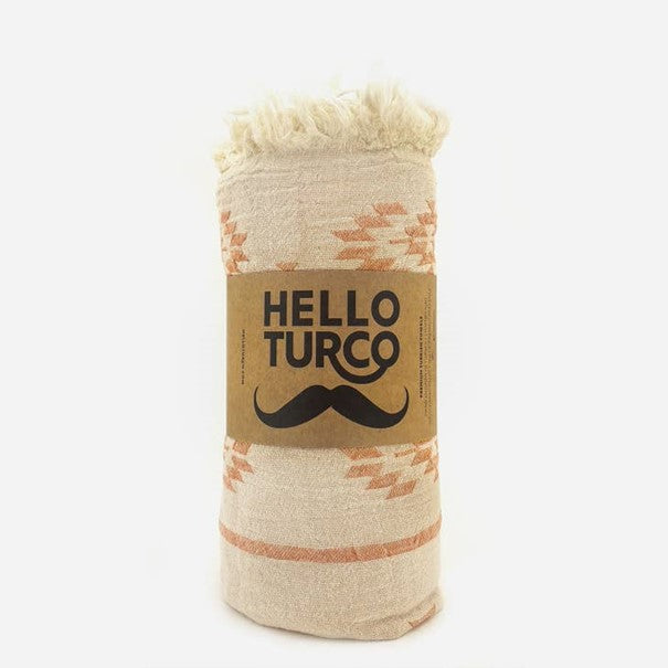 Hello Turco Hamamtuch, Kilim, Lachsfarben